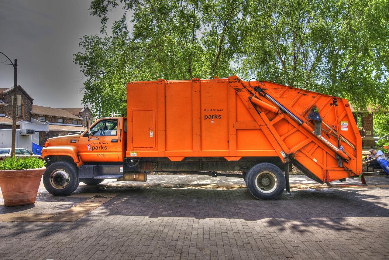 Big Orange Garbage Truck